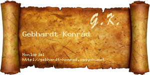 Gebhardt Konrád névjegykártya